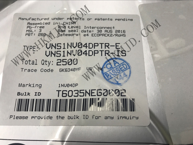 ST VNS1NV04DPTR PMIC - 配電開關(guān)、負載驅(qū)動器 VNS1NV04